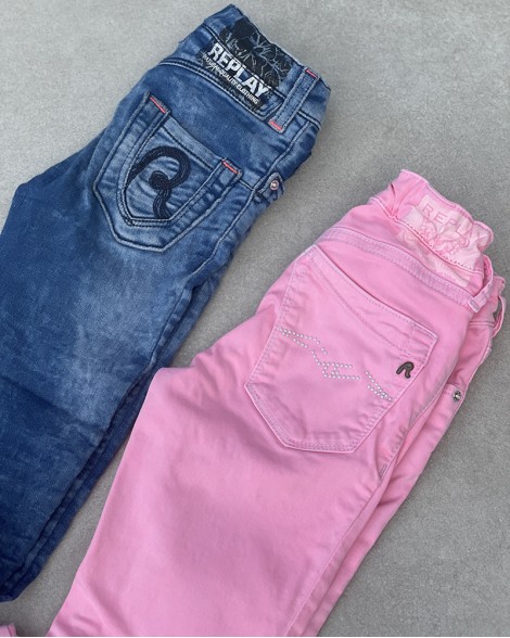 Džíny dětské Replay SUPER SKINNY růžové